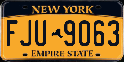 NY license plate FJU9063