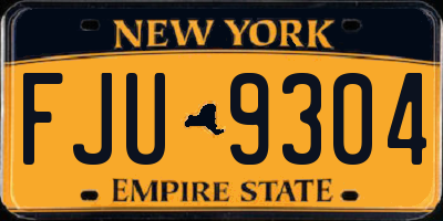 NY license plate FJU9304