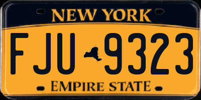 NY license plate FJU9323