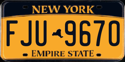 NY license plate FJU9670