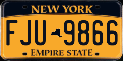 NY license plate FJU9866
