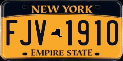 NY license plate FJV1910