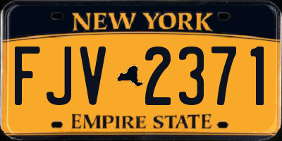 NY license plate FJV2371