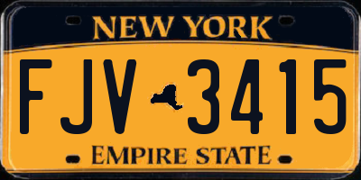 NY license plate FJV3415