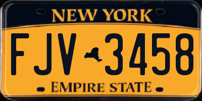 NY license plate FJV3458