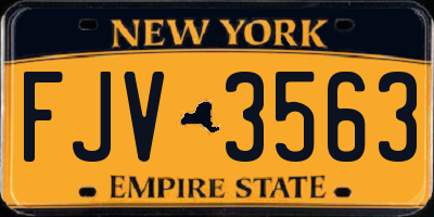 NY license plate FJV3563
