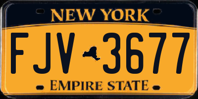 NY license plate FJV3677