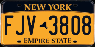 NY license plate FJV3808