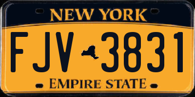 NY license plate FJV3831