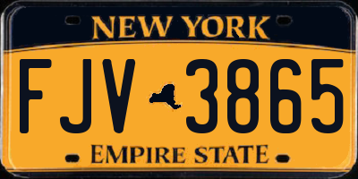 NY license plate FJV3865