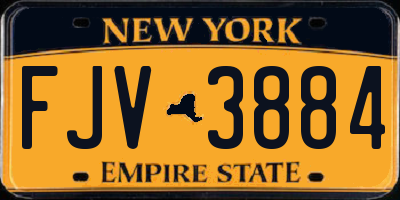 NY license plate FJV3884