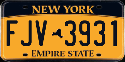 NY license plate FJV3931