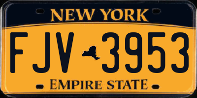 NY license plate FJV3953