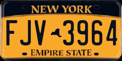 NY license plate FJV3964