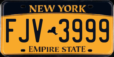NY license plate FJV3999