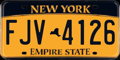 NY license plate FJV4126