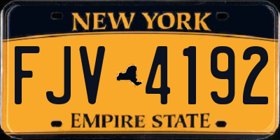 NY license plate FJV4192