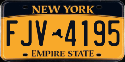 NY license plate FJV4195