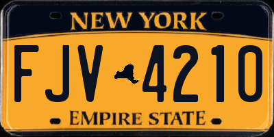NY license plate FJV4210
