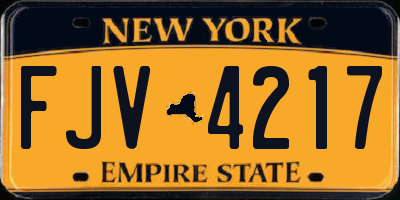 NY license plate FJV4217