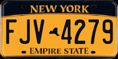 NY license plate FJV4279
