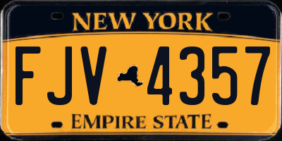 NY license plate FJV4357