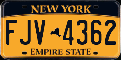 NY license plate FJV4362