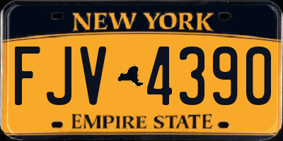 NY license plate FJV4390