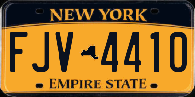 NY license plate FJV4410