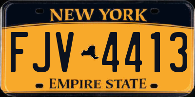 NY license plate FJV4413