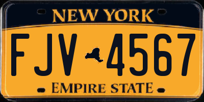 NY license plate FJV4567