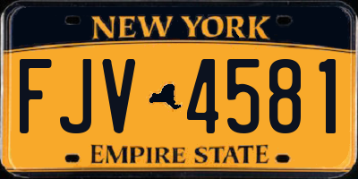 NY license plate FJV4581