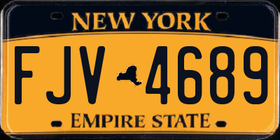 NY license plate FJV4689