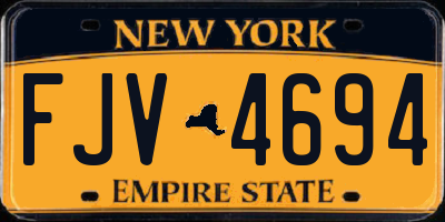 NY license plate FJV4694