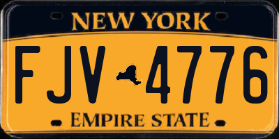 NY license plate FJV4776