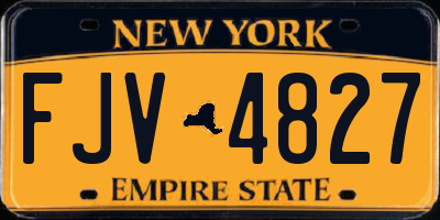 NY license plate FJV4827