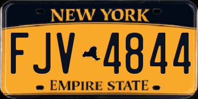 NY license plate FJV4844