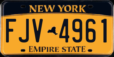 NY license plate FJV4961