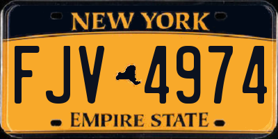NY license plate FJV4974