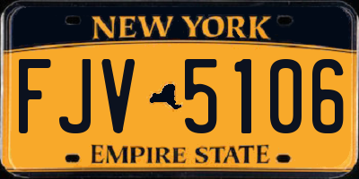 NY license plate FJV5106