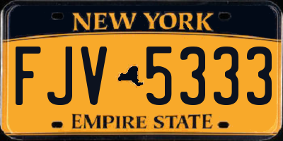 NY license plate FJV5333