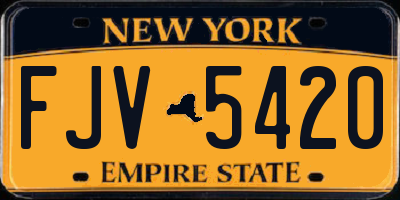 NY license plate FJV5420