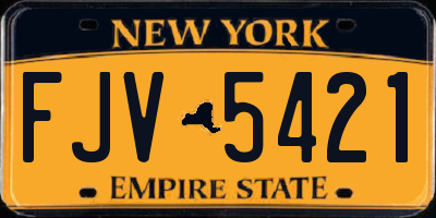 NY license plate FJV5421