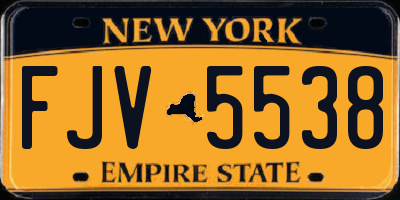 NY license plate FJV5538