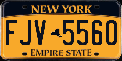 NY license plate FJV5560