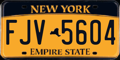 NY license plate FJV5604