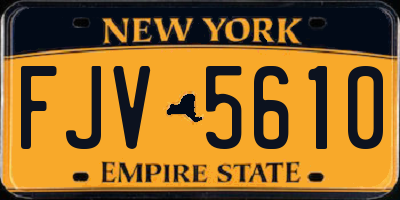 NY license plate FJV5610