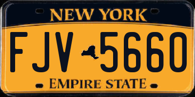 NY license plate FJV5660