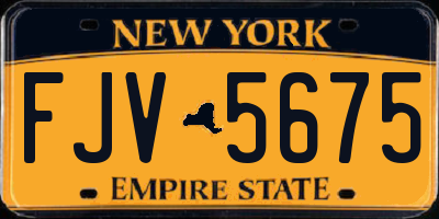 NY license plate FJV5675