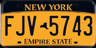 NY license plate FJV5743